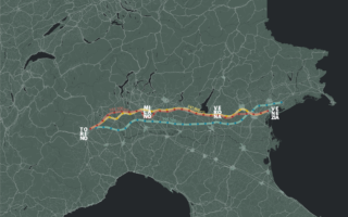 The feasibility study and the design of the Turin-Venice line